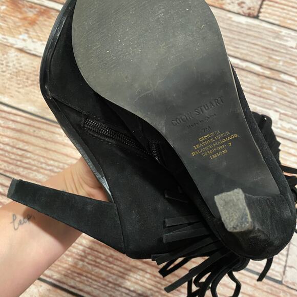 Colin Stuart fringe black suede leather booties - Picture 8 of 8